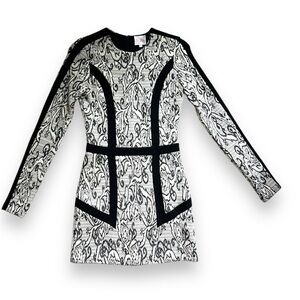 Parker patterned long sleeve mini dress (size xs)